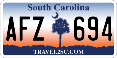 SC license plate AFZ694