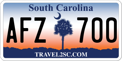 SC license plate AFZ700