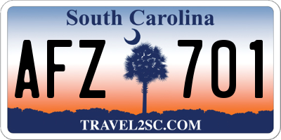 SC license plate AFZ701