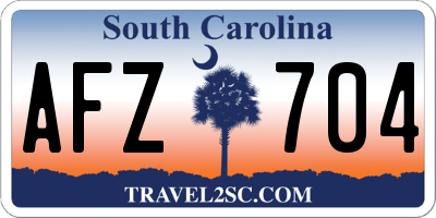 SC license plate AFZ704