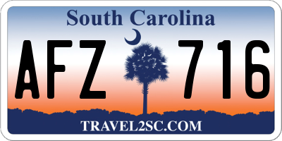 SC license plate AFZ716