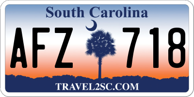 SC license plate AFZ718