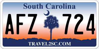 SC license plate AFZ724