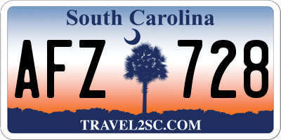 SC license plate AFZ728