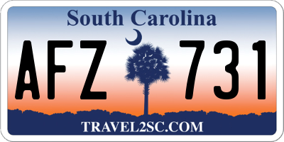 SC license plate AFZ731