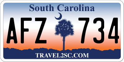 SC license plate AFZ734