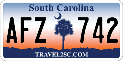 SC license plate AFZ742