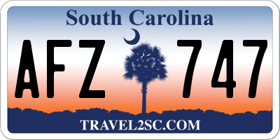 SC license plate AFZ747