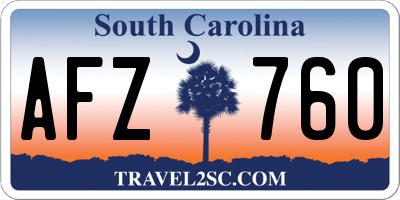SC license plate AFZ760