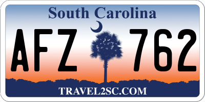 SC license plate AFZ762