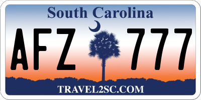 SC license plate AFZ777