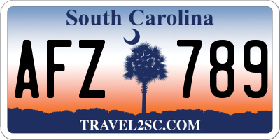 SC license plate AFZ789
