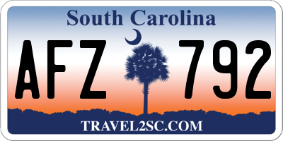 SC license plate AFZ792