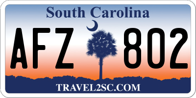 SC license plate AFZ802