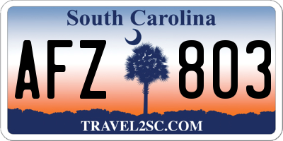 SC license plate AFZ803