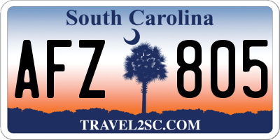 SC license plate AFZ805