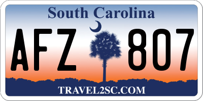 SC license plate AFZ807