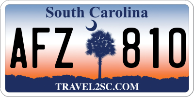 SC license plate AFZ810