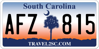 SC license plate AFZ815