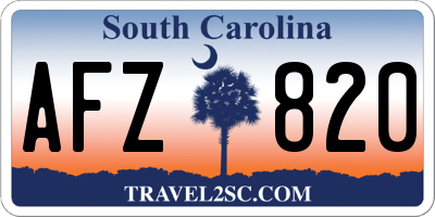 SC license plate AFZ820