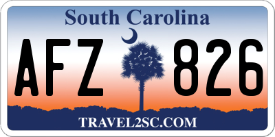 SC license plate AFZ826