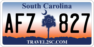 SC license plate AFZ827