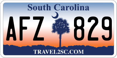 SC license plate AFZ829