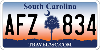 SC license plate AFZ834
