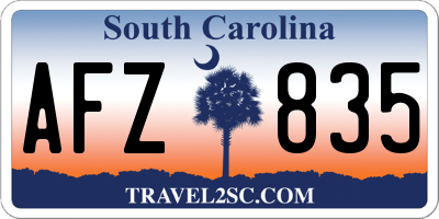 SC license plate AFZ835