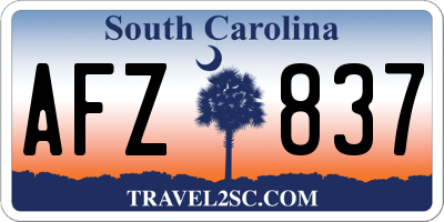 SC license plate AFZ837