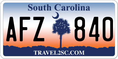 SC license plate AFZ840