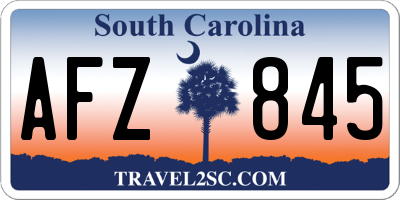 SC license plate AFZ845