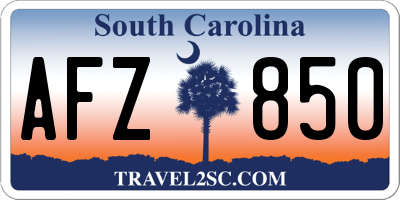 SC license plate AFZ850
