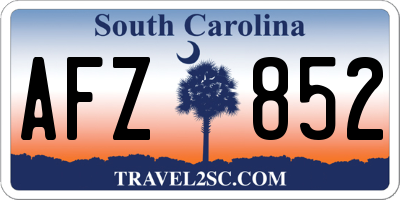SC license plate AFZ852