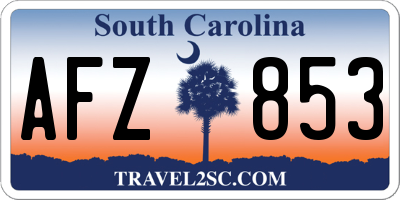 SC license plate AFZ853