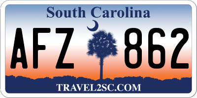 SC license plate AFZ862