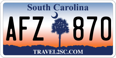 SC license plate AFZ870