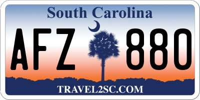 SC license plate AFZ880