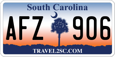 SC license plate AFZ906