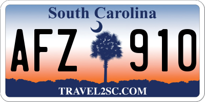 SC license plate AFZ910