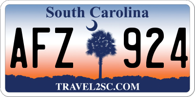 SC license plate AFZ924