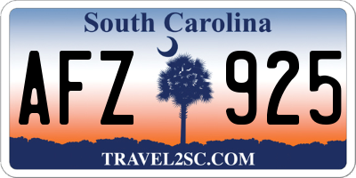 SC license plate AFZ925
