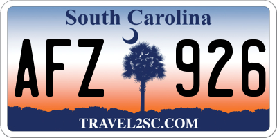 SC license plate AFZ926