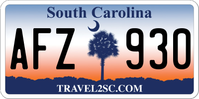 SC license plate AFZ930