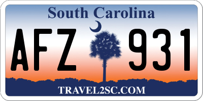 SC license plate AFZ931
