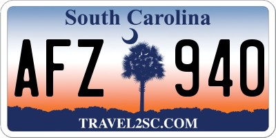 SC license plate AFZ940