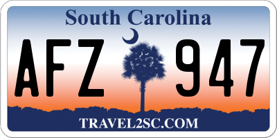 SC license plate AFZ947