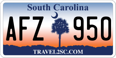 SC license plate AFZ950