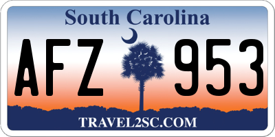 SC license plate AFZ953