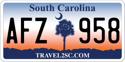 SC license plate AFZ958